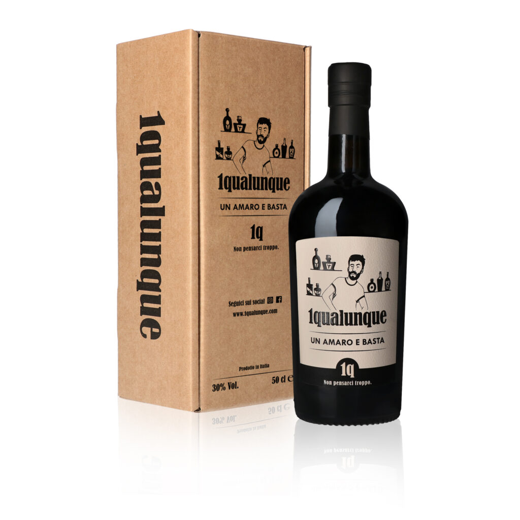 Bottiglia e astuccio 1 qualunque amaro 50cl